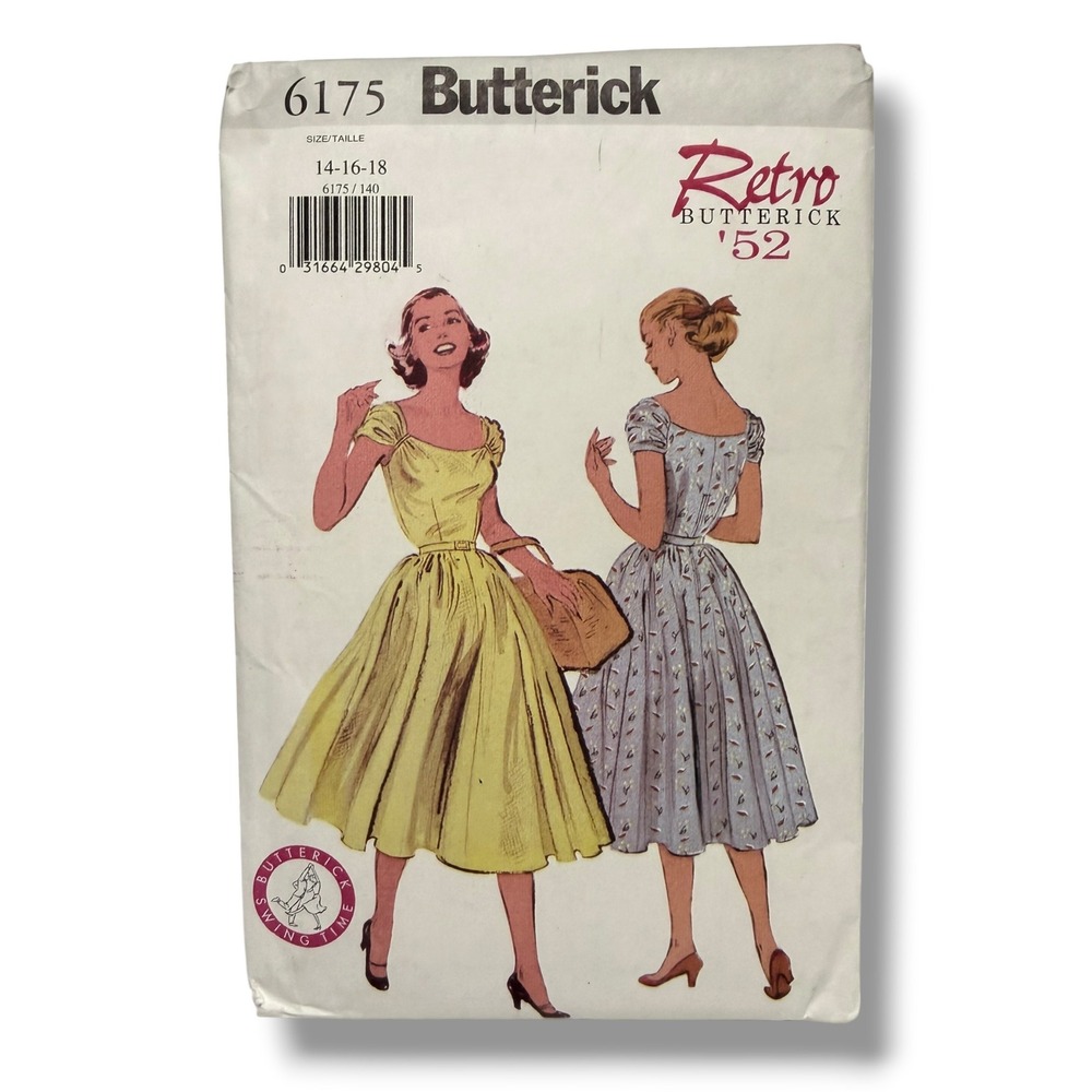 Butterick 6175 Retro 52 Sewing Pattern Misses Dress 1950s Style 14-18‎ Uncut
